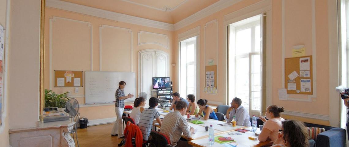 Sprachschüler im Klassenzimmer Montpellier