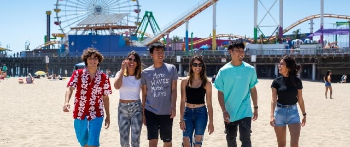 Sprachschüler Santa Monica Beach Strand